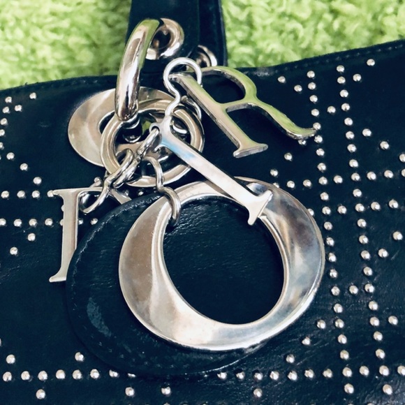 CHRISTIAN DIOR STUNNING Black With Silver Studded & Hardware - Picture 2 of 8